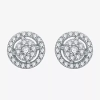 1/4 CT. T.W. Natural White Diamond 10K White Gold 7.4mm Round Stud Earrings