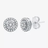 1/4 CT. T.W. Natural White Diamond 10K White Gold 7.4mm Round Stud Earrings