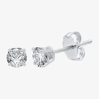 3/4 CT. T.W. Natural White Diamond 14K White Gold 4.5mm Round Stud Earrings