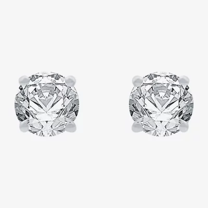 3/4 CT. T.W. Natural White Diamond 14K White Gold 4.5mm Round Stud Earrings