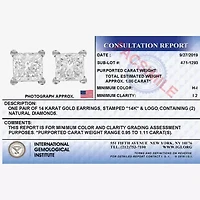 Deluxe Collection 1 CT. T.W. Natural White Diamond 14K White Gold 5.2mm Stud Earrings