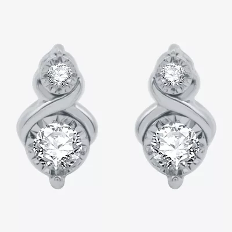 Ever Star (G / SI1-SI2) 1/8 CT.T.W. Lab-Grown Diamond Sterling SIlver 8.4mm Stud Earrings