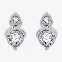 Ever Star (G / SI1-SI2) 1/8 CT.T.W. Lab-Grown Diamond Sterling SIlver 8.4mm Stud Earrings
