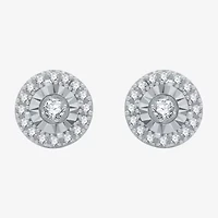 (H-I / I1) 1/4 CT. T.W. Lab Grown White Diamond Sterling Silver 8mm Round Stud Earrings