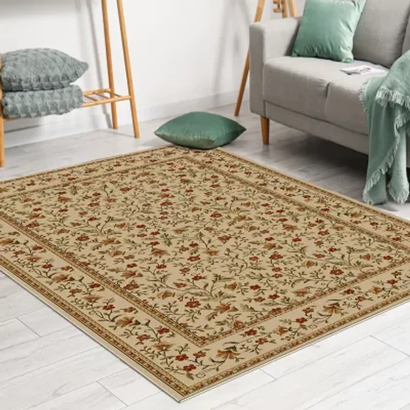 Como Floral Traditional Oriental Indoor Rectangular Area Rug