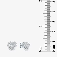 I1-I2/G-H) 1/2 CT. T.W. Lab Grown White Diamond 10K White Gold Heart Stud Earrings