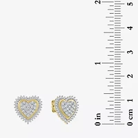(I1-I2/G-H) 1/2 CT. T.W. Lab Grown White Diamond 10K Gold Heart Stud Earrings