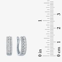 (I1-I2/G-H) Womens 1/3 CT. T.W. Lab Grown White Diamond 10K White Gold 14mm Hoop Earrings