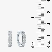 (G-H / I1-I2) Womens 1/2 CT. T.W. Lab Grown White Diamond 10K White Gold 13.6mm Hoop Earrings