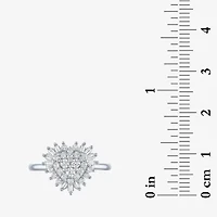 I1-I2/G-H) Womens 1/2 CT. T.W. Lab Grown White Diamond 10K Gold Heart Cluster Cocktail Ring
