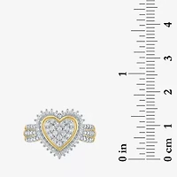 (I1-I2/G-H) Womens 1/2 CT. T.W. Lab Grown White Diamond 10K Gold Heart Cluster Cocktail Ring