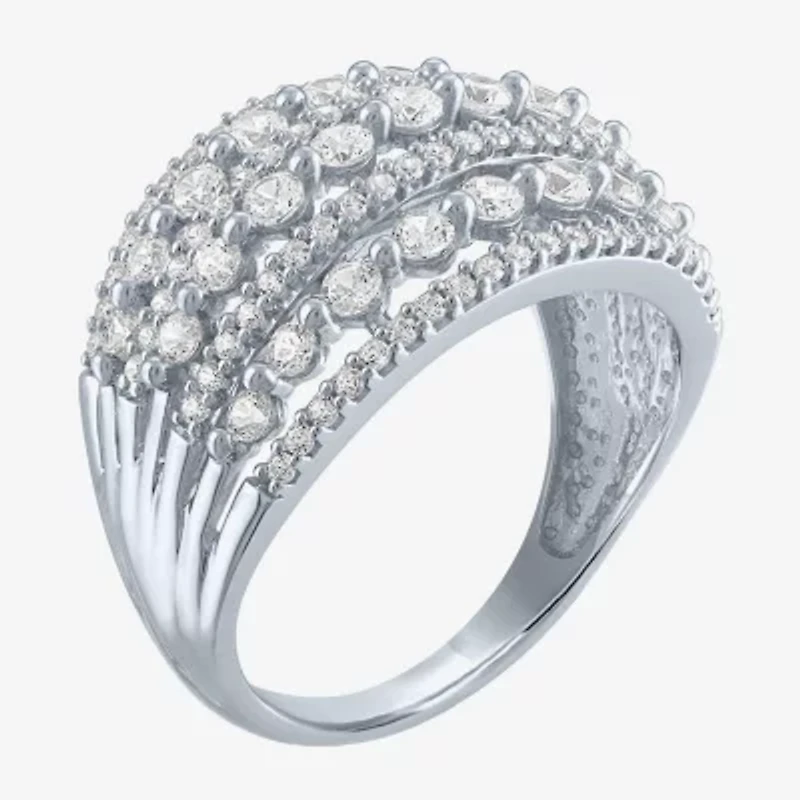 I1-I2/ G-H) Womens 1 CT. T.W. Lab Grown White Diamond 10K Gold Cluster Band