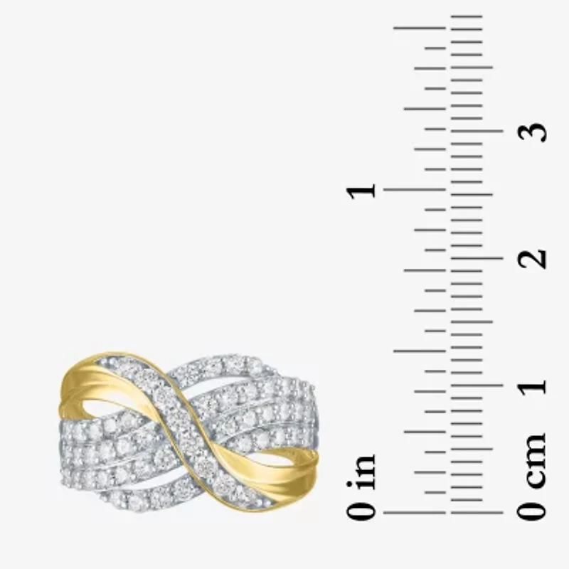 (I1-I2/ G-H) Womens 1 CT. T.W. Lab Grown White Diamond 10K Gold Cluster Band