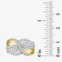(I1-I2/ G-H) Womens 1 CT. T.W. Lab Grown White Diamond 10K Gold Cluster Band