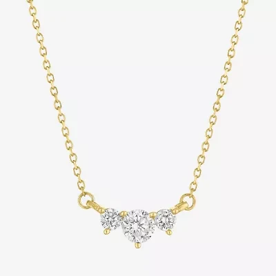 (Si2-I1/G-H) Womens 1/3 CT. T.W. Lab Grown White Diamond 10K Gold Round 18 Inch Pendant Necklace