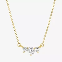 (Si2-I1/G-H) Womens 1/3 CT. T.W. Lab Grown White Diamond 10K Gold Round 18 Inch Pendant Necklace