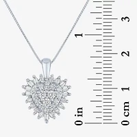 I1-I2/G-H) Womens 1/2 CT. T.W. Lab Grown White Diamond 10K White Gold Heart 18 Inch Pendant Necklace