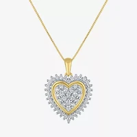 (I1-I2/G-H) Womens 1/2 CT. T.W. Lab Grown White Diamond 10K White Gold Heart 18 Inch Pendant Necklace