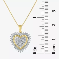 (I1-I2/G-H) Womens 1/2 CT. T.W. Lab Grown White Diamond 10K White Gold Heart 18 Inch Pendant Necklace