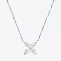 Diamond Addiction (G-H / Si2-I1) Womens 1/3 CT. T.W. Lab Grown White Diamond 10K White Gold Flower 16 Inch Pendant Necklace