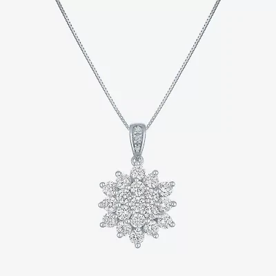 G-H / Si2-I1) Womens 1 CT. T.W. Lab Grown White Diamond 10K White Gold 16 Inch Pendant Necklace