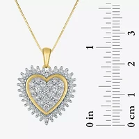(G-H / Si2-I1) Womens 1 CT. T.W. Lab Grown White Diamond 10K Gold Heart 16 Inch Pendant Necklace