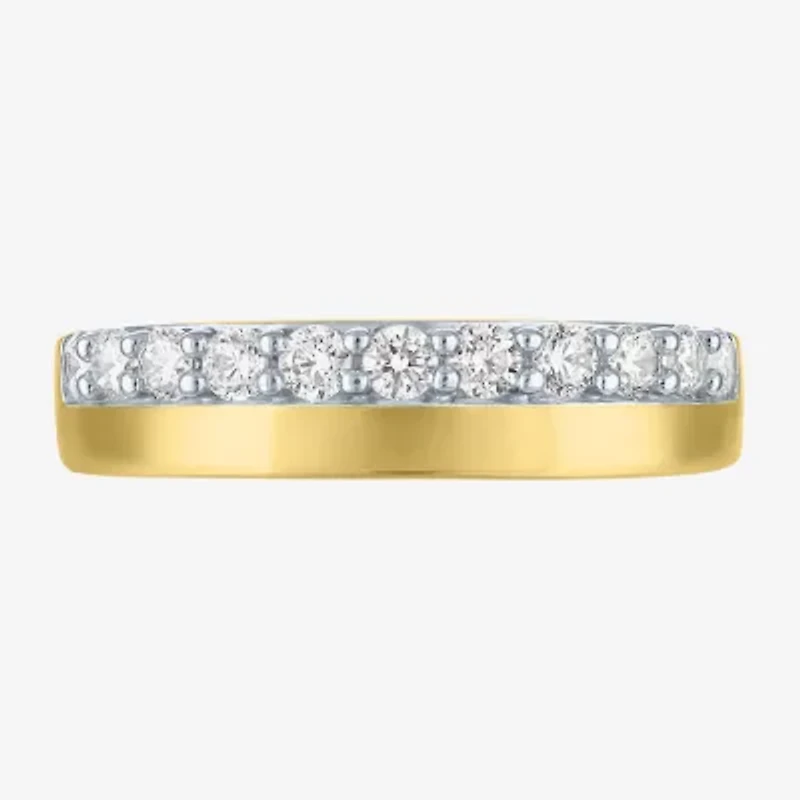 (G-H / Si2-I1) Womens 1/2 CT. T.W. Lab Grown White Diamond 10K Gold Band