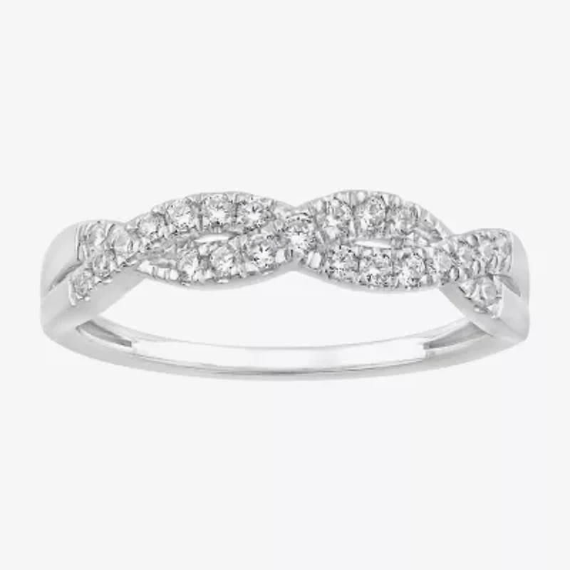 (G / Si2) Womens 1/4 CT. T.W. Lab Grown White Diamond 10K Gold Wedding Band