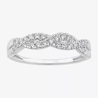(G / Si2) Womens 1/4 CT. T.W. Lab Grown White Diamond 10K Gold Wedding Band