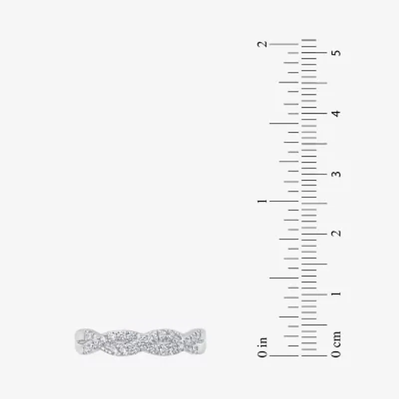 (G / Si2) Womens 1/4 CT. T.W. Lab Grown White Diamond 10K Gold Wedding Band
