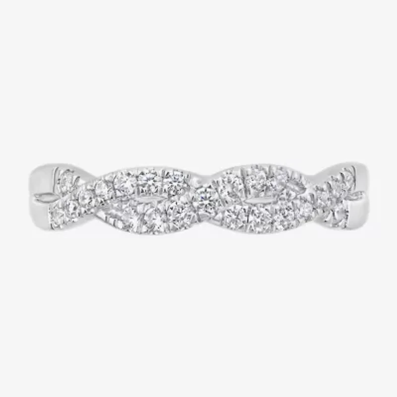 (G / Si2) Womens 1/4 CT. T.W. Lab Grown White Diamond 10K Gold Wedding Band