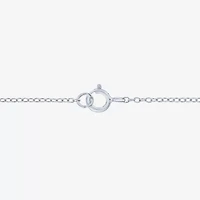 YES PLEASE! Womens Lab Created White Sapphire Sterling Silver Cross Pendant Necklace