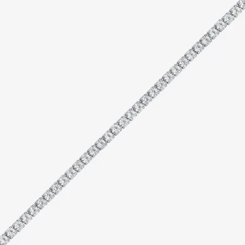 Yes, Please! Womens White Sapphire Sterling Silver 14 Inch Tennis Necklace