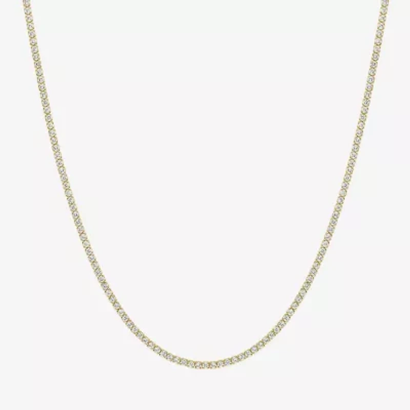Yes, Please! Womens White Sapphire Sterling Silver 14 Inch Tennis Necklace