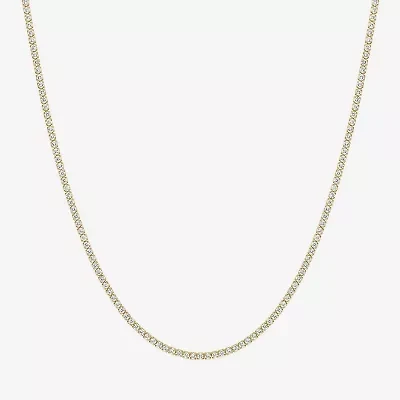 Yes, Please! Womens White Sapphire Sterling Silver 14 Inch Tennis Necklace