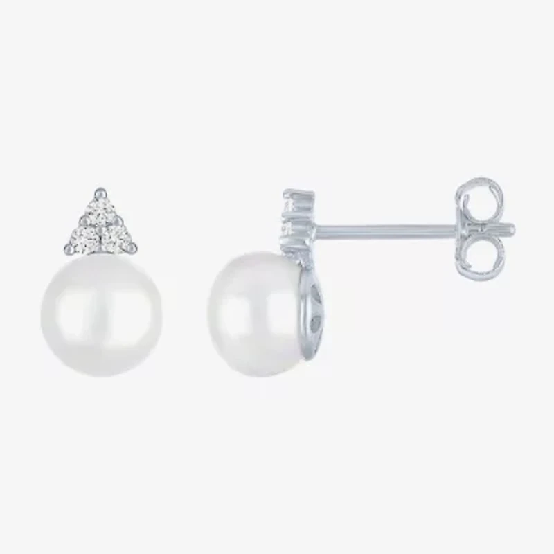 Yes, Please! Womens White Cultured Freshwater Pearl Sterling Silver 2-pc. Jewelry Set