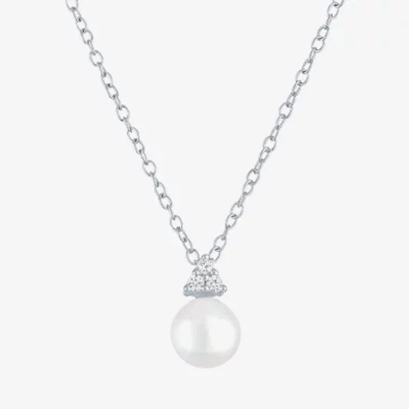 Yes, Please! Womens White Cultured Freshwater Pearl Sterling Silver 2-pc. Jewelry Set