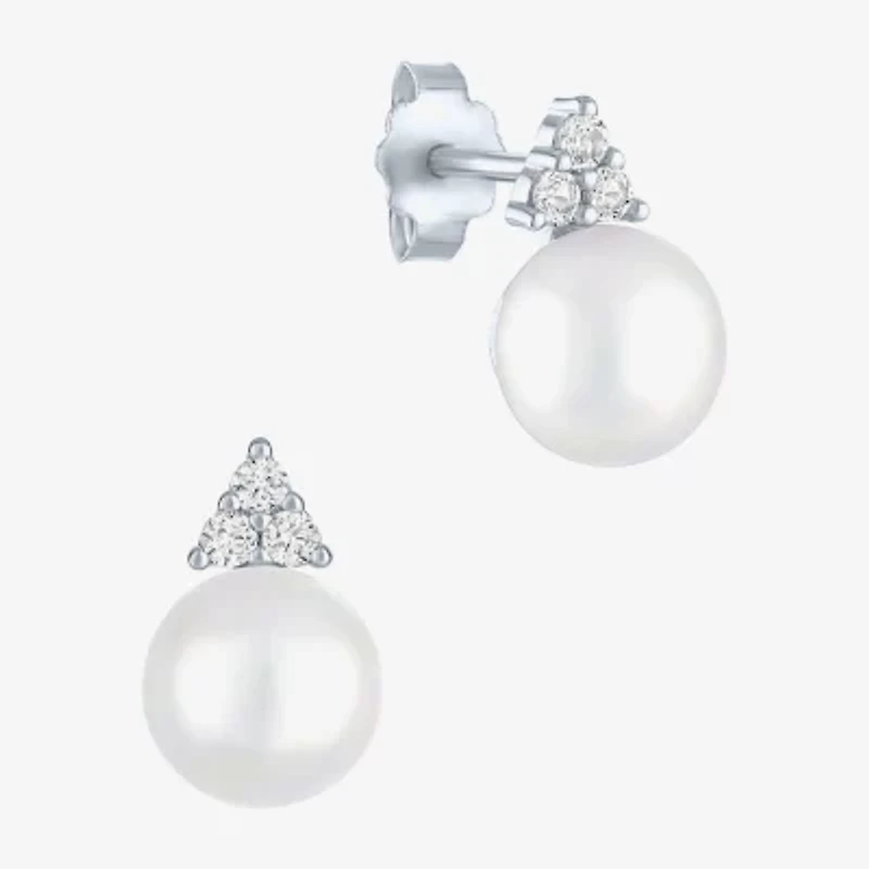 Yes, Please! Womens White Cultured Freshwater Pearl Sterling Silver 2-pc. Jewelry Set