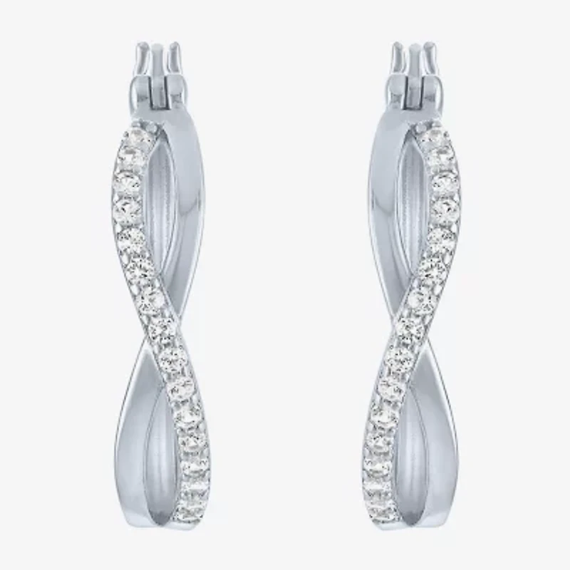 Yes, Please! Lab Created White Sapphire Hoop Earrings