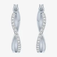 Yes, Please! Lab Created White Sapphire Hoop Earrings