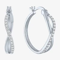 Yes, Please! Lab Created White Sapphire Hoop Earrings