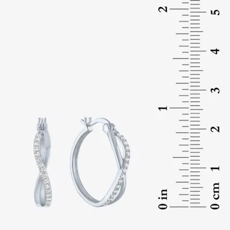 Yes, Please! Lab Created White Sapphire Hoop Earrings