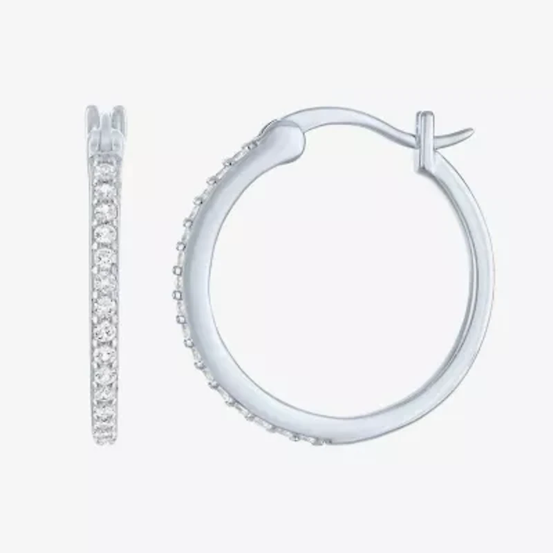 Yes, Please! Womens Lab Created White Sapphire Sterling Silver 2 Pair Earring Set