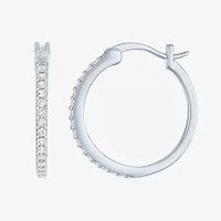 Yes, Please! Womens Lab Created White Sapphire Sterling Silver 2 Pair Earring Set