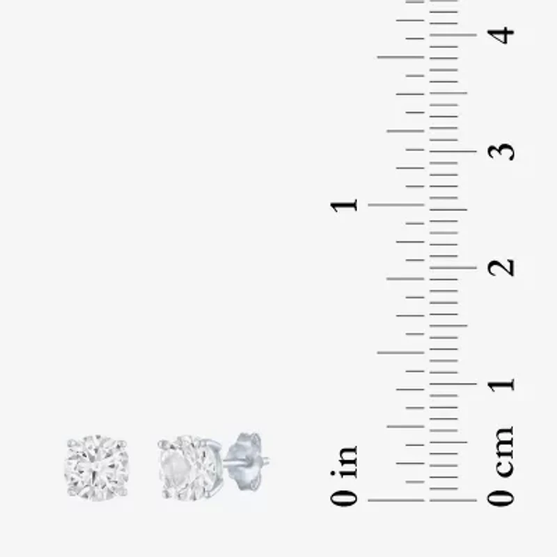 Yes, Please! Womens Lab Created White Sapphire Sterling Silver 2 Pair Earring Set