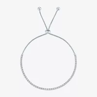 Yes, Please! Womens Lab Created White Sapphire Sterling Silver Bolo Bracelet