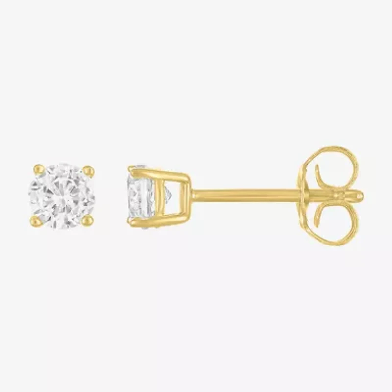 Yes, Please! Womens Lab Created White Sapphire 14K Gold Over Silver 2 Pair Earring Set