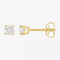 Yes, Please! Womens Lab Created White Sapphire 14K Gold Over Silver 2 Pair Earring Set