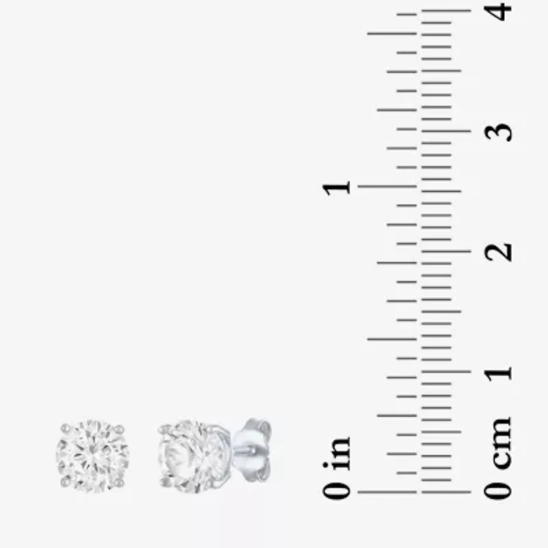 Yes, Please! Womens Lab Created White Sapphire Sterling Silver 2 Pair Earring Set