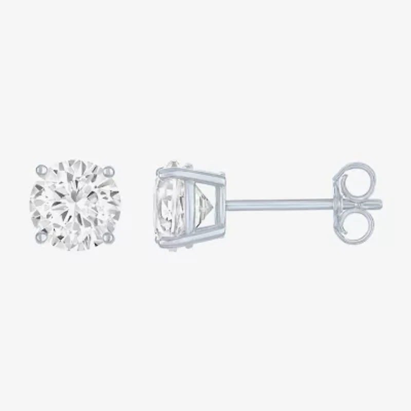 Yes, Please! Womens Lab Created White Sapphire Sterling Silver 2 Pair Earring Set